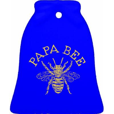 Papa Bee Beekeeper Funny FatherS Day Bee Lover Gift Ceramic Bell Ornament