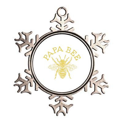 Papa Bee Beekeeper Funny FatherS Day Bee Lover Gift Metallic Star Ornament