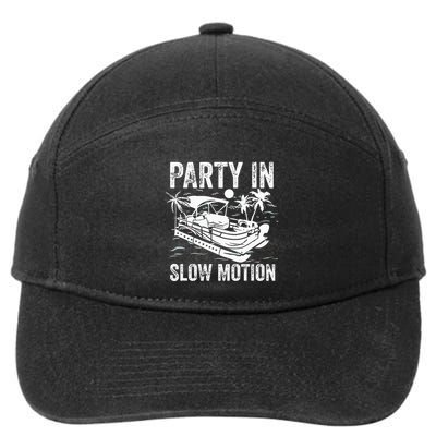 Pontoon Boat Boating Cool Funny Party In Slow Motion 7-Panel Snapback Hat