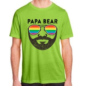 Papa Bear Bearded Gay Rainbow Sunglasses Lgbtq Pride Cute Gift Adult ChromaSoft Performance T-Shirt