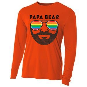 Papa Bear Bearded Gay Rainbow Sunglasses Lgbtq Pride Cute Gift Cooling Performance Long Sleeve Crew