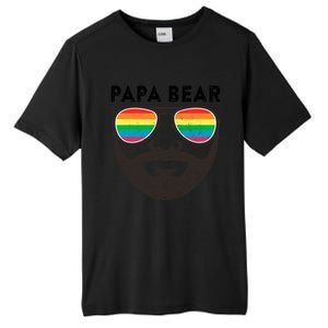 Papa Bear Bearded Gay Rainbow Sunglasses Lgbtq Pride Cute Gift Tall Fusion ChromaSoft Performance T-Shirt