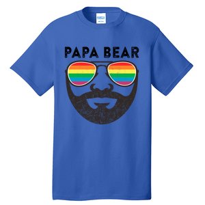 Papa Bear Bearded Gay Rainbow Sunglasses Lgbtq Pride Cute Gift Tall T-Shirt