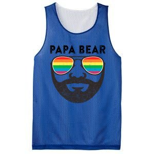 Papa Bear Bearded Gay Rainbow Sunglasses Lgbtq Pride Cute Gift Mesh Reversible Basketball Jersey Tank