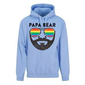 Papa Bear Bearded Gay Rainbow Sunglasses Lgbtq Pride Cute Gift Unisex Surf Hoodie