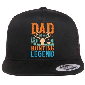 Print Black Background Flat Bill Trucker Hat