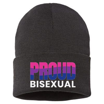 Proud Bisexual Bisexuality LGBT Bisexual Pride Flag Sustainable Knit Beanie