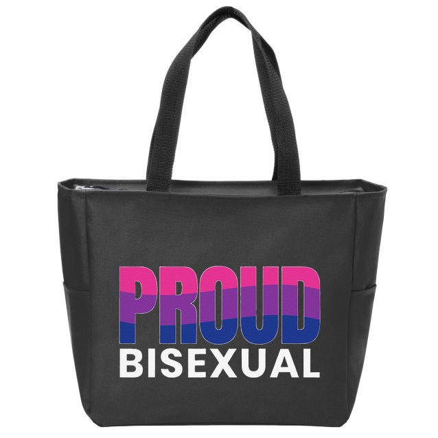 Proud Bisexual Bisexuality LGBT Bisexual Pride Flag Zip Tote Bag