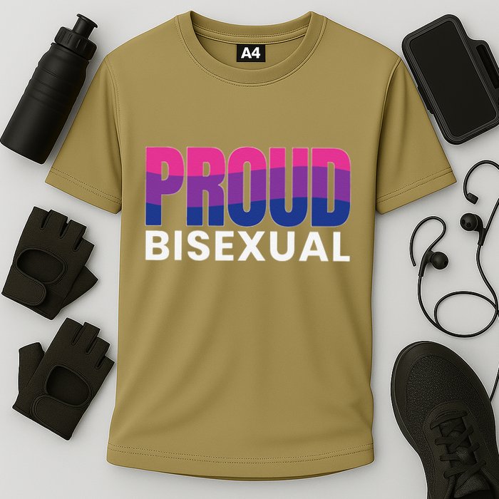 Proud Bisexual Bisexuality LGBT Bisexual Pride Flag Cooling Performance Crew T-Shirt