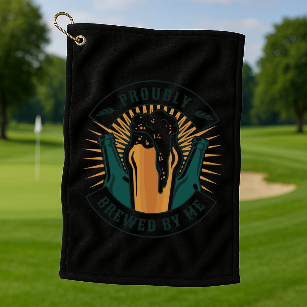 Proudly Brewed By Me Beer Golf Towel