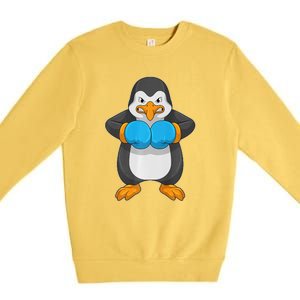 Penguin Boxer Boxing Gloves Sports Premium Crewneck Sweatshirt