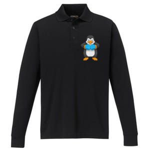 Penguin Boxer Boxing Gloves Sports Performance Long Sleeve Polo