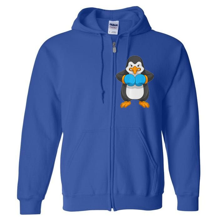 Penguin Boxer Boxing Gloves Sports Full Zip Hoodie