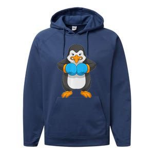 Penguin Boxer Boxing Gloves Sports Performance Fleece Hoodie