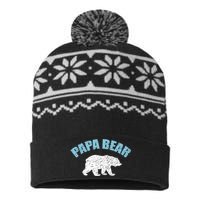 Papa Bear Bear Papa Tee USA-Made Snowflake Beanie