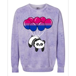 Panda Balloon Bisexual Pride Gift Colorblast Crewneck Sweatshirt