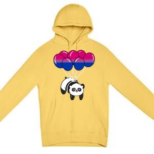 Panda Balloon Bisexual Pride Gift Premium Pullover Hoodie