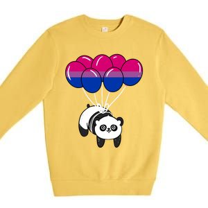 Panda Balloon Bisexual Pride Gift Premium Crewneck Sweatshirt