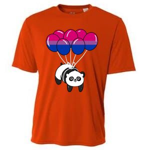 Panda Balloon Bisexual Pride Gift Cooling Performance Crew T-Shirt