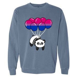 Panda Balloon Bisexual Pride Gift Garment-Dyed Sweatshirt