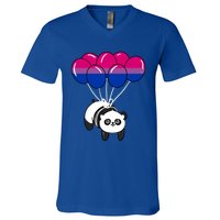 Panda Balloon Bisexual Pride Gift V-Neck T-Shirt