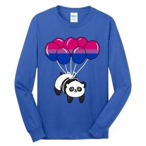 Panda Balloon Bisexual Pride Gift Tall Long Sleeve T-Shirt