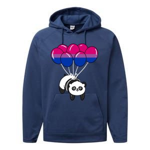 Panda Balloon Bisexual Pride Gift Performance Fleece Hoodie