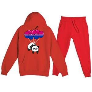 Panda Balloon Bisexual Pride Gift Premium Hooded Sweatsuit Set