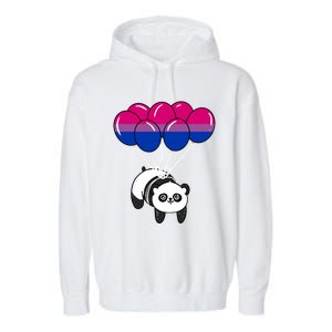 Panda Balloon Bisexual Pride Gift Garment-Dyed Fleece Hoodie