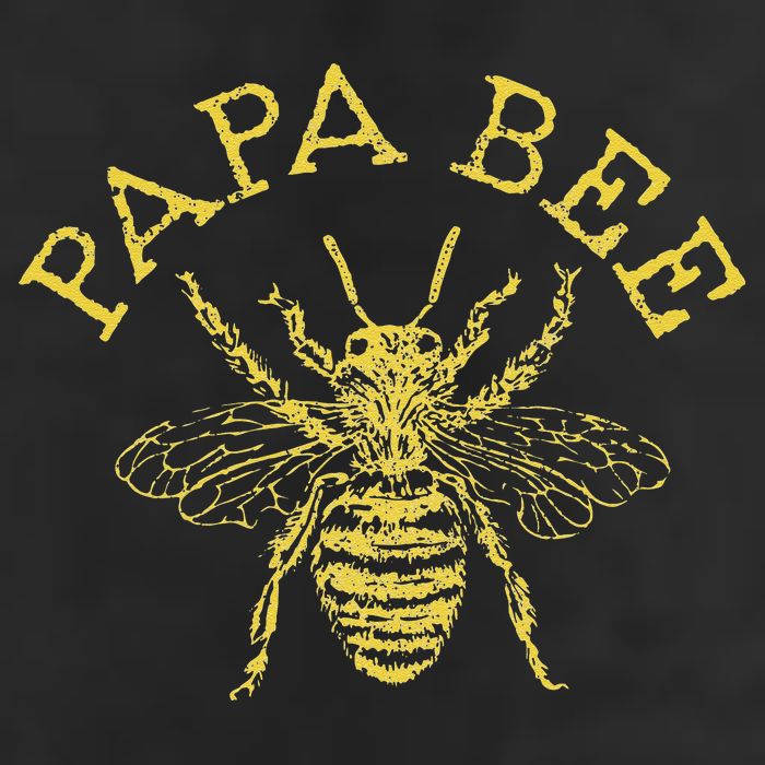 Papa Bee Beekeeper Funny Fathers Day Bee Lover Gift 7 Panel Mesh Trucker Snapback Hat