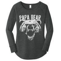 Papa Bear Best Dad Fathers Day Father Pop Vintage Gifts Women's Perfect Tri Tunic Long Sleeve Shirt