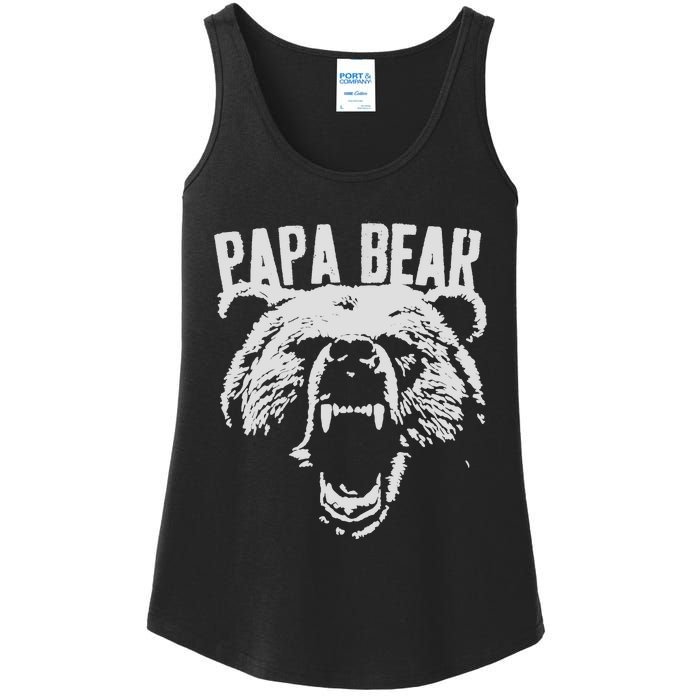 Papa Bear Best Dad Fathers Day Father Pop Vintage Gifts Ladies Essential Tank