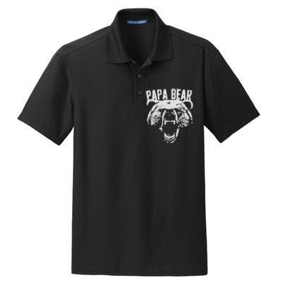 Papa Bear Best Dad Fathers Day Father Pop Vintage Gifts Dry Zone Grid Polo