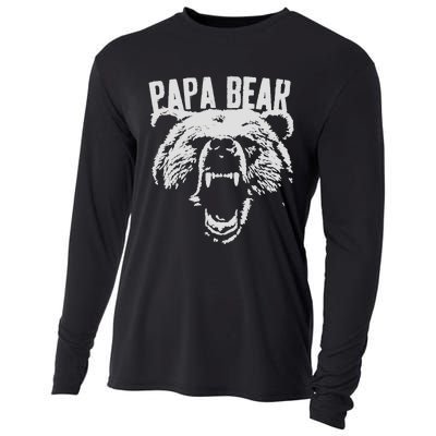 Papa Bear Best Dad Fathers Day Father Pop Vintage Gifts Cooling Performance Long Sleeve Crew