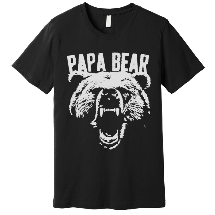 Papa Bear Best Dad Fathers Day Father Pop Vintage Gifts Premium T-Shirt