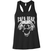 Papa Bear Best Dad Fathers Day Father Pop Vintage Gifts Women's Racerback Tank