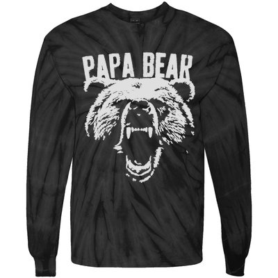 Papa Bear Best Dad Fathers Day Father Pop Vintage Gifts Tie-Dye Long Sleeve Shirt