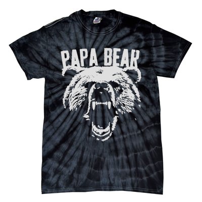 Papa Bear Best Dad Fathers Day Father Pop Vintage Gifts Tie-Dye T-Shirt