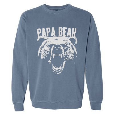 Papa Bear Best Dad Fathers Day Father Pop Vintage Gifts Garment-Dyed Sweatshirt