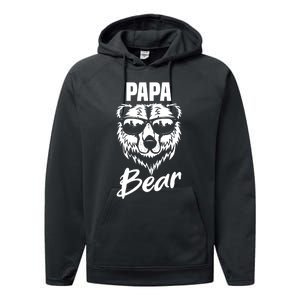 Papa Bear Best Dad Fathers Day Father Pop Gifts Performance Fleece Hoodie