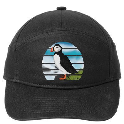 Puffin Bird Birder Ornithologist Biologist Birdwatcher 7-Panel Snapback Hat