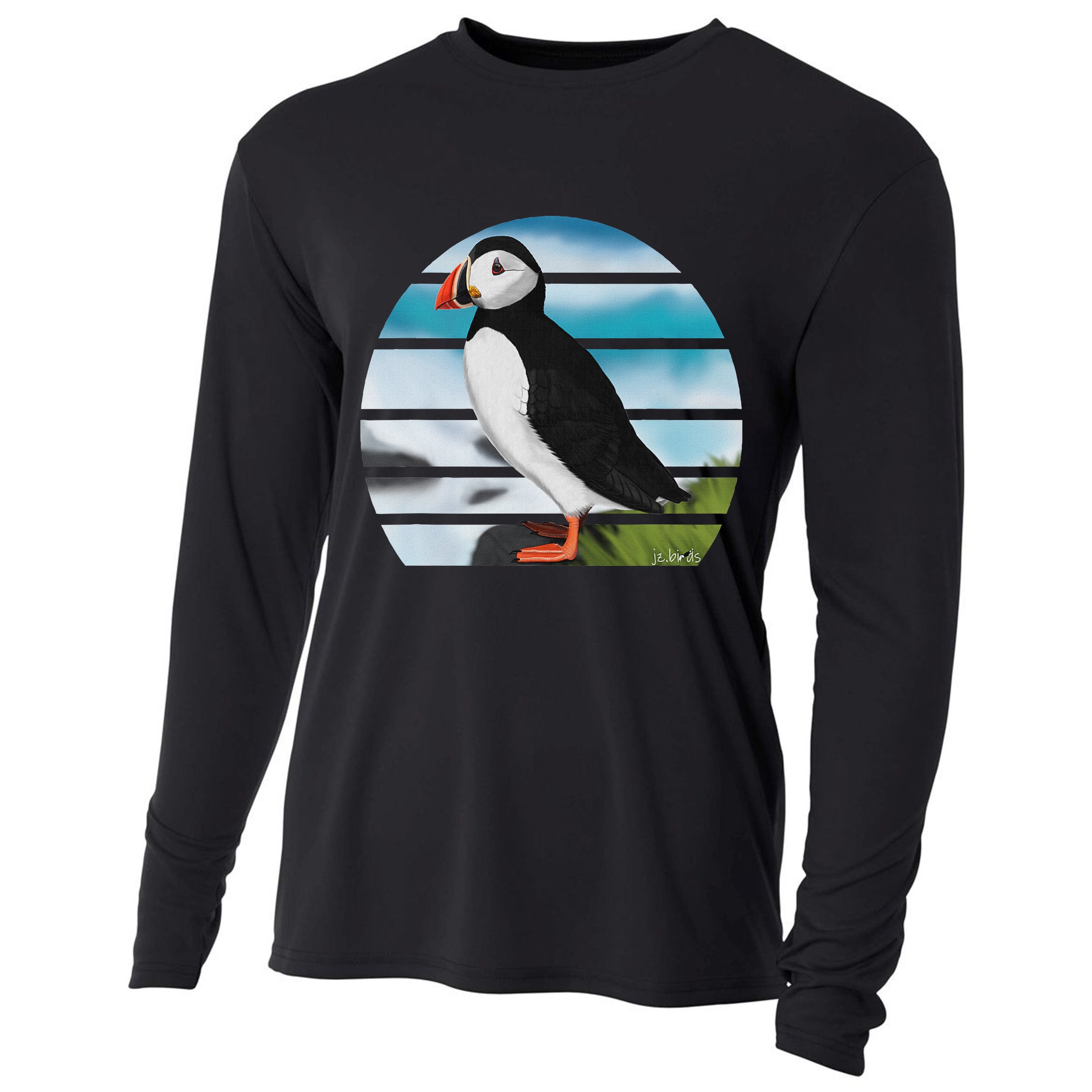 Puffin Bird Birder Ornithologist Biologist Birdwatcher Cooling Performance Long Sleeve Crew