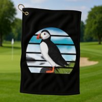 Puffin Bird Birder Ornithologist Biologist Birdwatcher Golf Towel