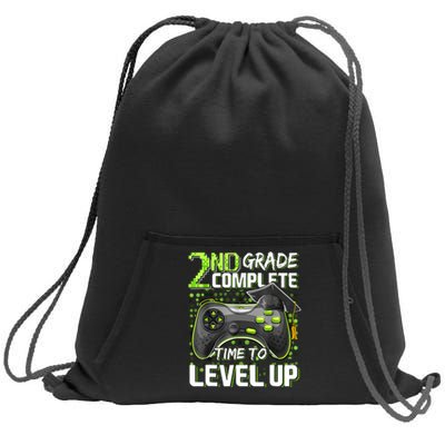 2nd Grade Complete Time To Level Up Happy Last Day Of School Sweatshirt Cinch Pack Bag