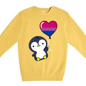 Penguin Balloon Bisexual Pride Gift Premium Crewneck Sweatshirt