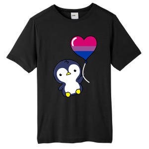 Penguin Balloon Bisexual Pride Gift Tall Fusion ChromaSoft Performance T-Shirt