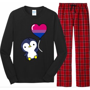 Penguin Balloon Bisexual Pride Gift Long Sleeve Pajama Set