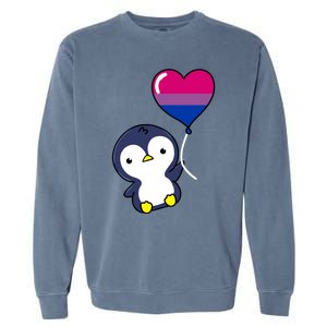 Penguin Balloon Bisexual Pride Gift Garment-Dyed Sweatshirt