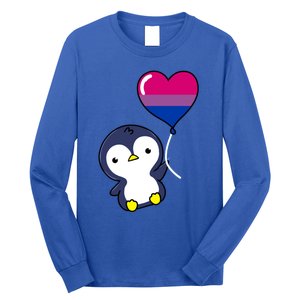 Penguin Balloon Bisexual Pride Gift Long Sleeve Shirt