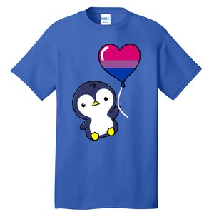 Penguin Balloon Bisexual Pride Gift Tall T-Shirt